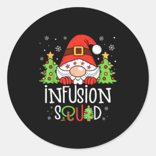 Infusion Nurse Squad Santa Stethoscope Nurse Chris Classic Round Sticker