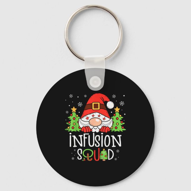 Infusion Nurse Squad Santa Stethoscope Nurse Chris Key Ring (Front)