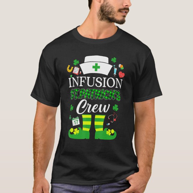 Infusion Patricks Nurse Crew St Patrick Day Leprec T-Shirt (Front)