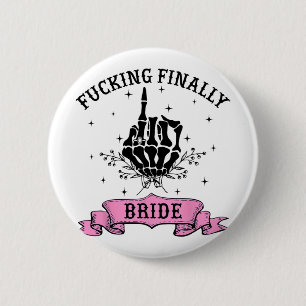 Ing Finally Bride Skeleton Hand Halloween Bachelor 6 Cm Round Badge