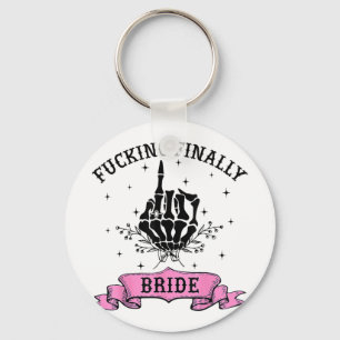 Ing Finally Bride Skeleton Hand Halloween Bachelor Key Ring