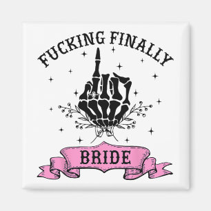 Ing Finally Bride Skeleton Hand Halloween Bachelor Magnet