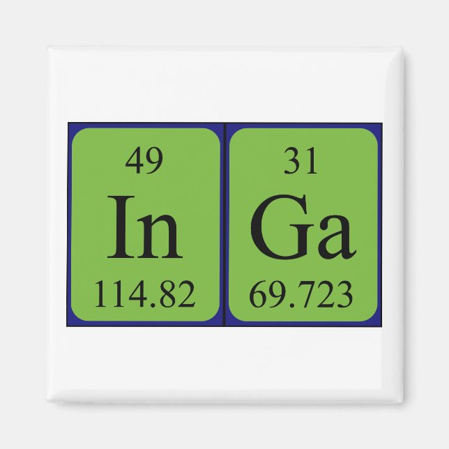 Inga periodic table name magnet (Front)