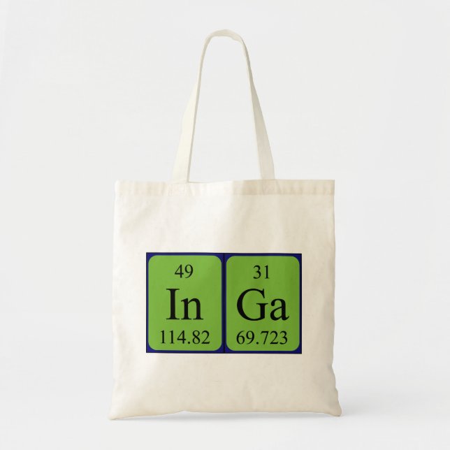 Inga periodic table name tote bag (Front)