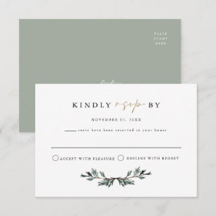 INGE Scandinavian Winter Pine RSVP Postcard
