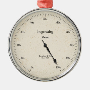 Ingenuity Metre Inspirational Steampunk Gauge Metal Ornament
