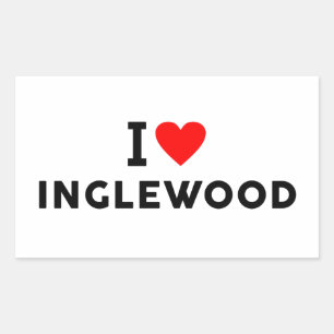 Inglewood United States America USA love city hear Rectangular Sticker
