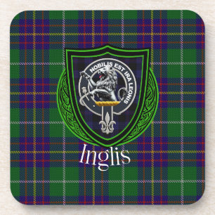 Inglis Scottish Clan Tartan & Crest Coaster