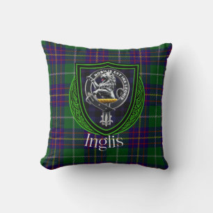 Inglis Scottish Clan Tartan & Crest Cushion