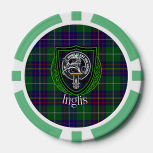 Inglis Scottish Clan Tartan & Crest Poker Chips