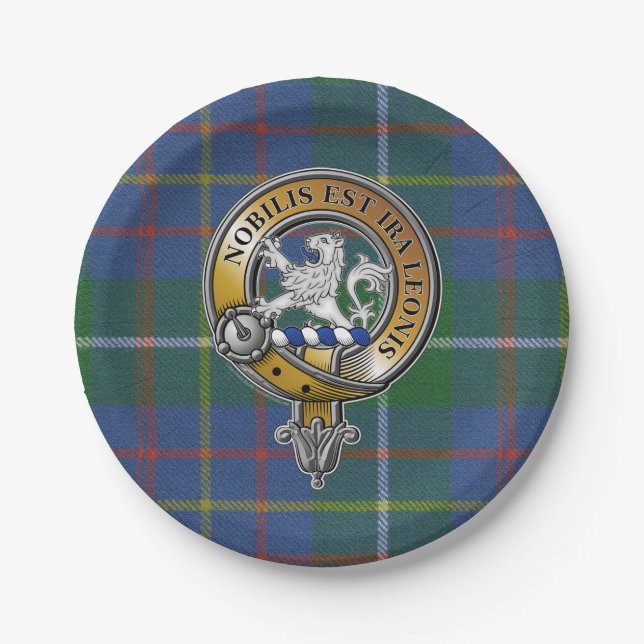 Inglis Tartan & Badge Paper Plate (Front)