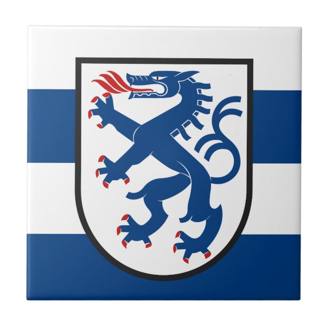 Ingolstadt city flag germany symbol emblem dragon ceramic tile (Front)