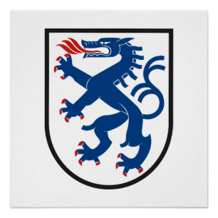 Ingolstadt city flag germany symbol emblem dragon poster