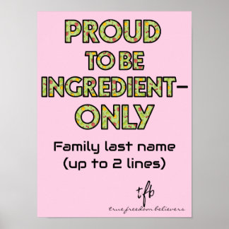 Ingredient-Only Household Small Poster