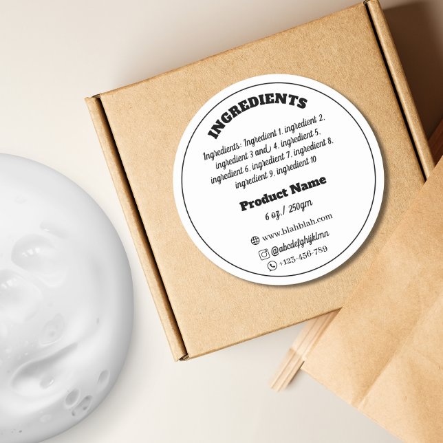  ingredient Product Label Sticker (Creator Uploaded)
