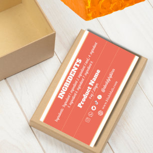 Ingredient Product Label Sticker