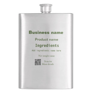 Ingredients add product name weight scan Q R detai Hip Flask