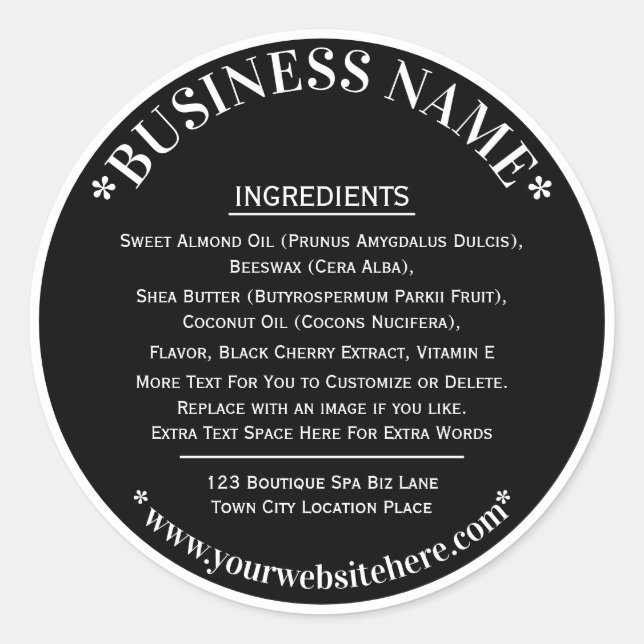 Ingredients Label Black White (Front)