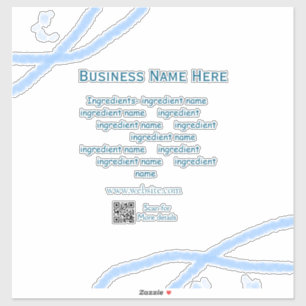Ingredients name add business name website QR code