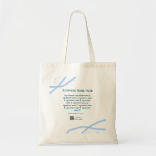 Ingredients name add business name website QR code Tote Bag