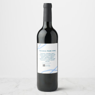 Ingredients name add business name website QR code Wine Label