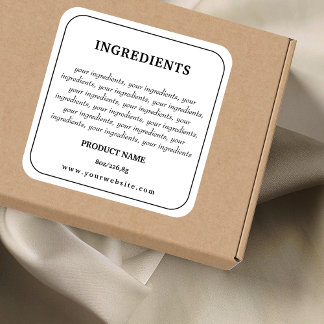 Ingredients Product Label