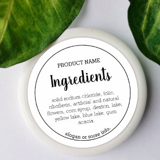 Ingredients Product Label | Modern, Simple Sticker