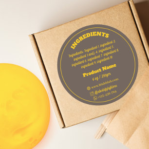  ingredients Product Label Sticker