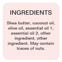 Ingredients simple business product label sticker