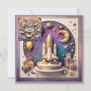 INGRID ~ Birthday Card ~ Space Rocket ~