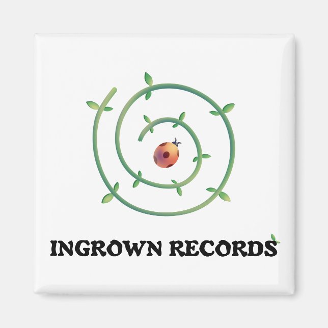 Ingrown Records Ladybug Magnet Square (Front)