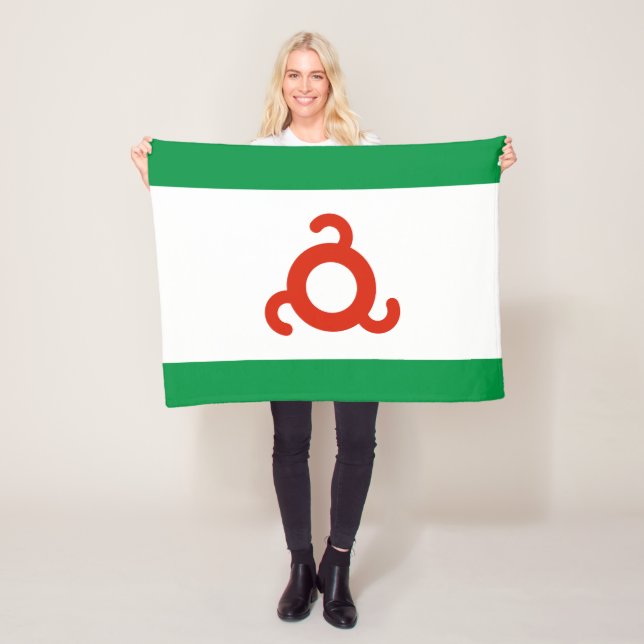 Ingushetia Flag Fleece Blanket (In Situ)