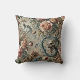 Inhabitable Doom – Gothic Victorian Floral Design Cushion