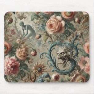 Inhabitable Doom – Gothic Victorian Floral Design Mouse Pad