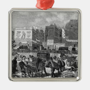 Inhabitants moving from the Butte des Moulins Metal Tree Decoration