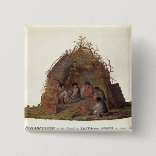 Inhabitants of the Island of Terra del Fuego 15 Cm Square Badge