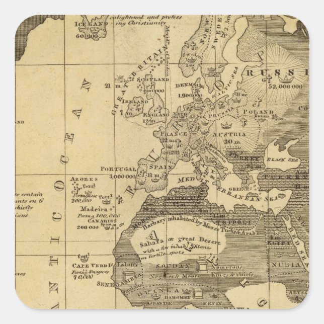 Inhabited World Square Sticker (Front)