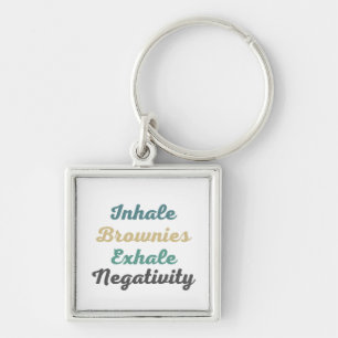 Inhale Brownies Exhale Negativity Keychains