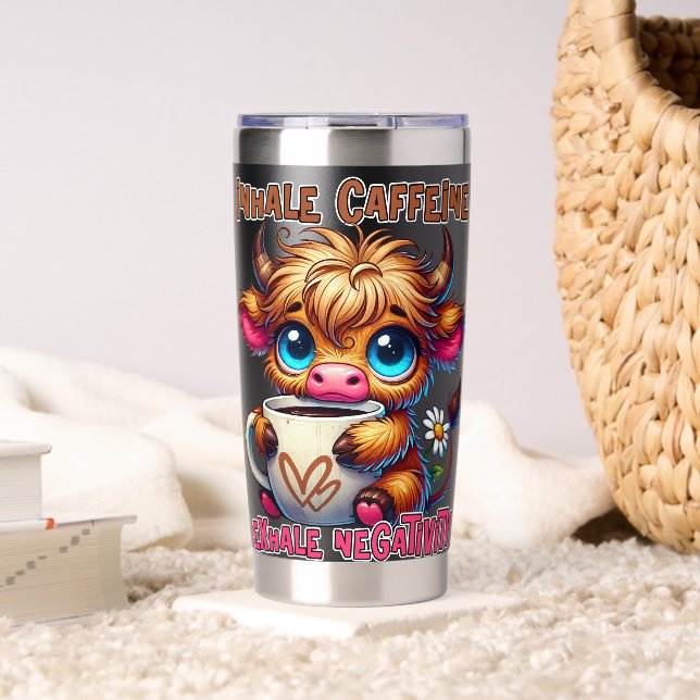Inhale Caffeine Exhale Negativity  Insulated Tumbler (Living Room (Rotated))