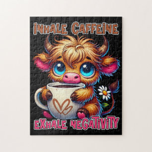 Inhale Caffeine Exhale Negativity Jigsaw Puzzle