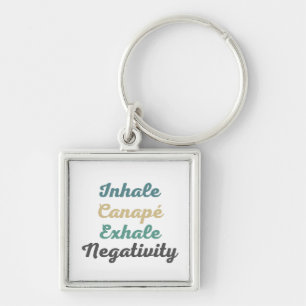 Inhale Canapé Exhale Negativity Keychains
