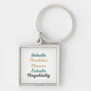 Inhale Cheddar Cheese Exhale Negativity Key Ring