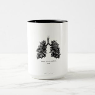 "Inhale Courage" Conceptual Art   Lungs Made of Le Mug