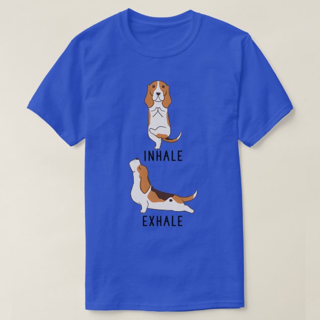 Inhale Exhale Basset Hound Yoga T-Shirt (Design Front)