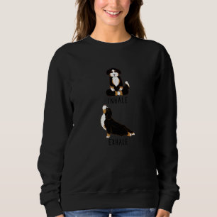 Inhale Exhale Bernedoodle  Doodle Dog Yoga Sweatshirt
