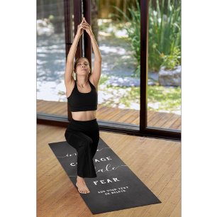 Inhale Exhale Black White Inspirational  Yoga Mat