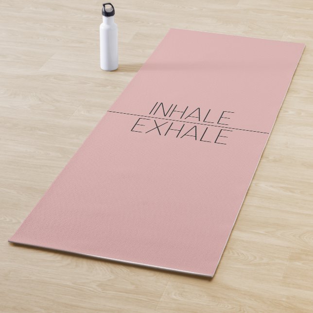 Inhale Exhale Blush Pink Yoga Mat (In Situ)