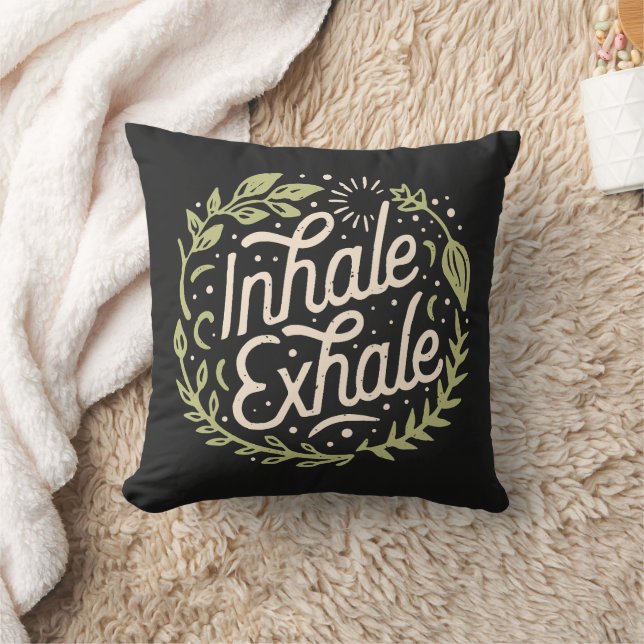 Inhale exhale calming anxiety quotes cushion (Blanket)