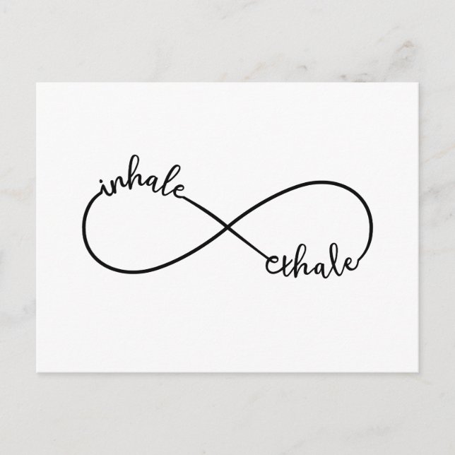 Inhale, exhale, infinity sign postcard (Front)