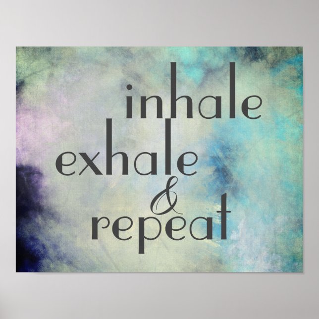 inhale exhale  inspirational watercolor artistic poster (Front)